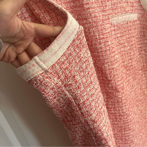 Anthropologie Maeve Mini Dress Pink Tweed Pleated Drop Waist Preppy size M - Picture 3 of 10